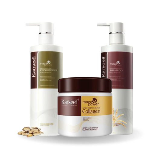 Kit Shampoo, Condicionador e Máscara de Colágeno Alemã - Karseell Collagen 500ml